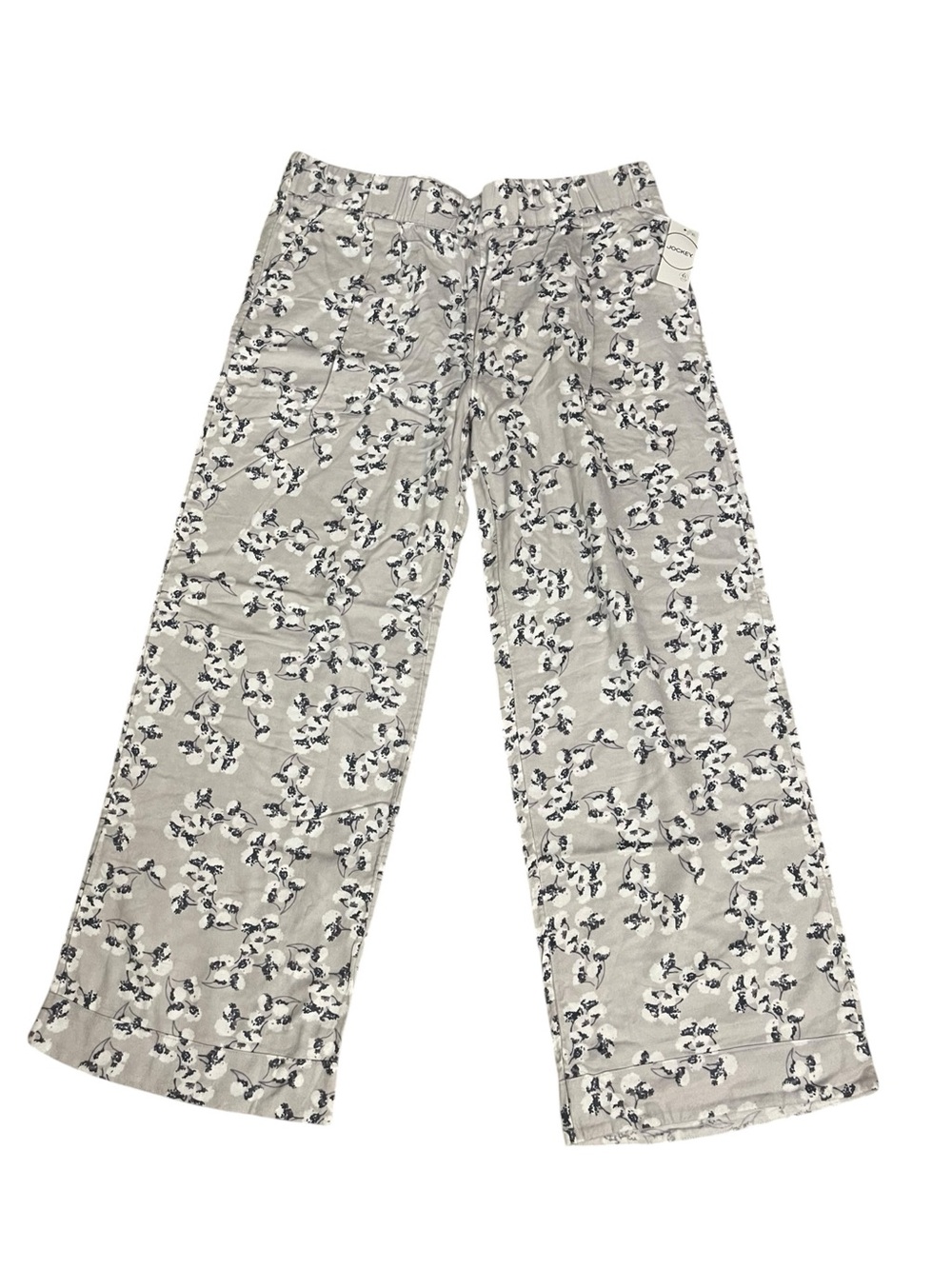Jockey Women's Gray Floral Flannel Pajama Pants